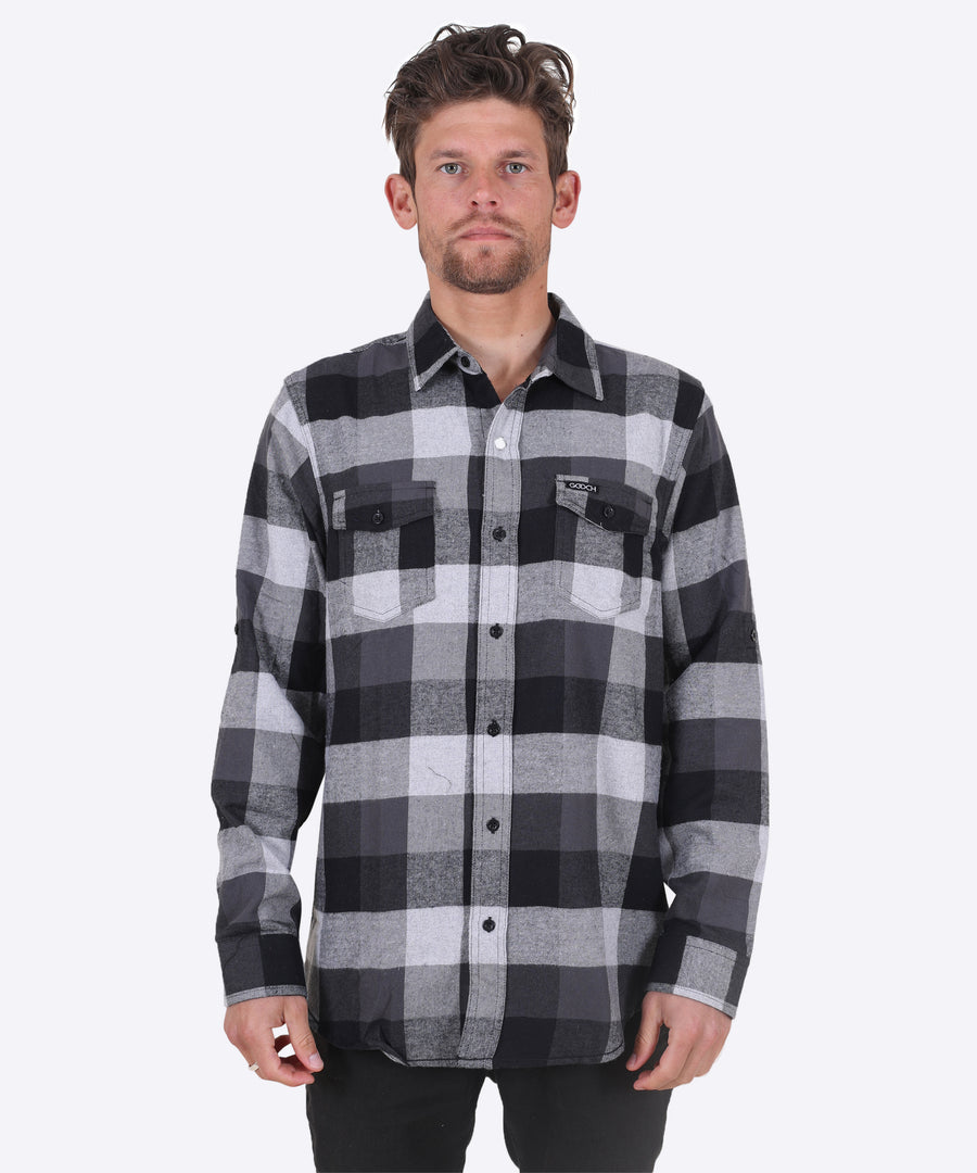 Fire Road Flannel - Black and Gray